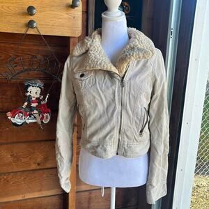 Womens y2k cream faux jacket